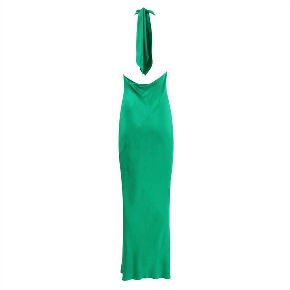NEW AMANDA UPRICHARD jade silk maxi dress in dark green NEW AMANDA UPRICHARD jade silk maxi dress in dark green